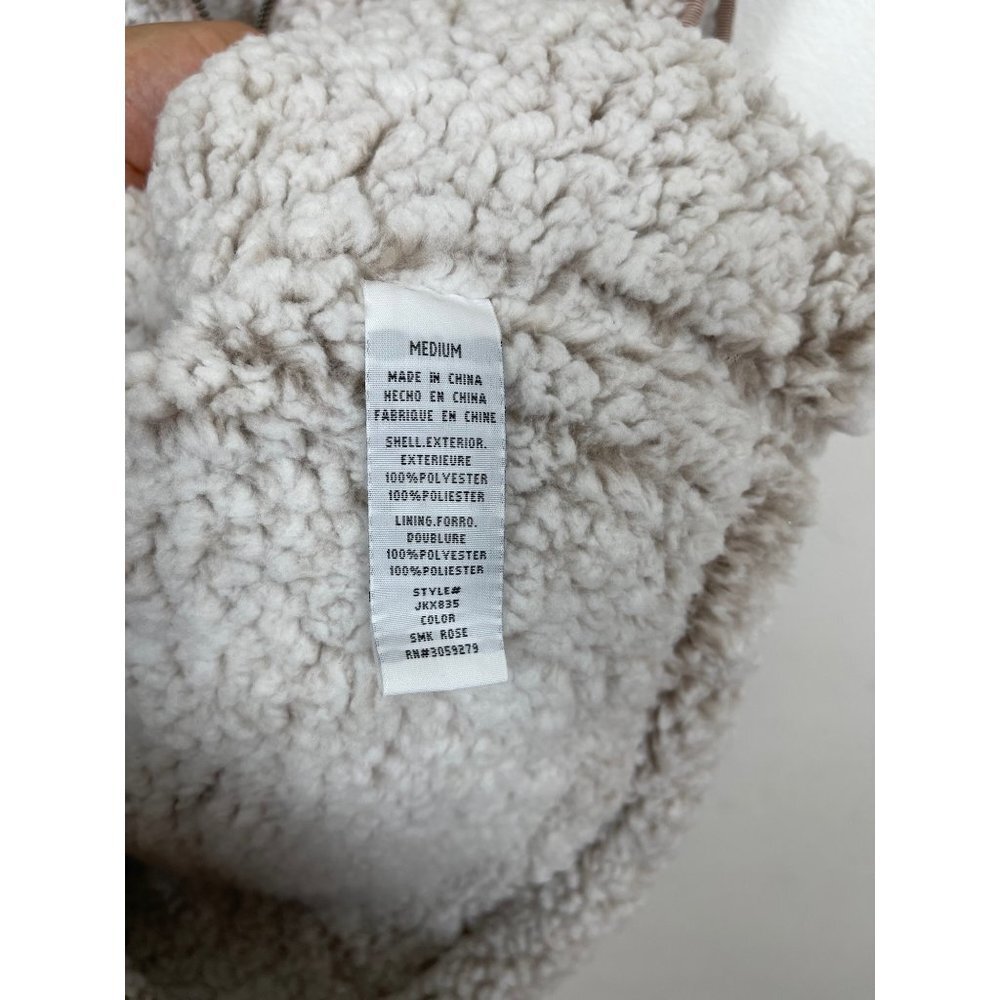 Thread & Supply Artic Teddy Bear Sherpa Fleece Vest In Pink Size M - Picture 6 of 6